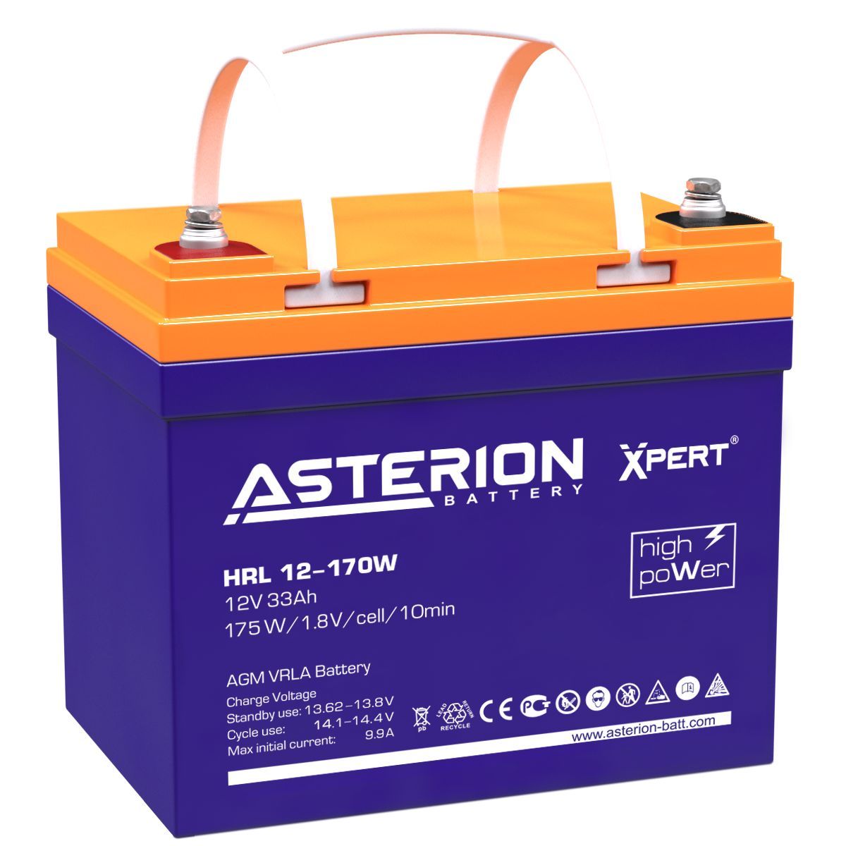 Аккумулятор для ИБП DELTA BATTERY Asterion 33 А/ч 12 В (Asterion HRL 12-170 W Xpert)