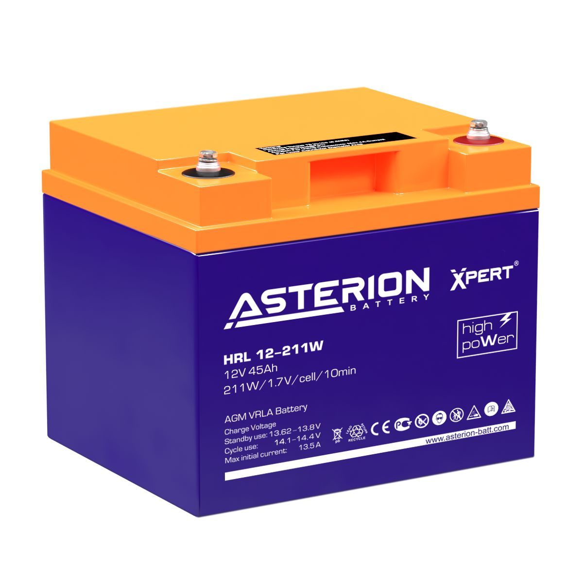 Аккумулятор для ИБП DELTA BATTERY Asterion 45 А/ч 12 В (Asterion HRL 12-211 W Xpert)