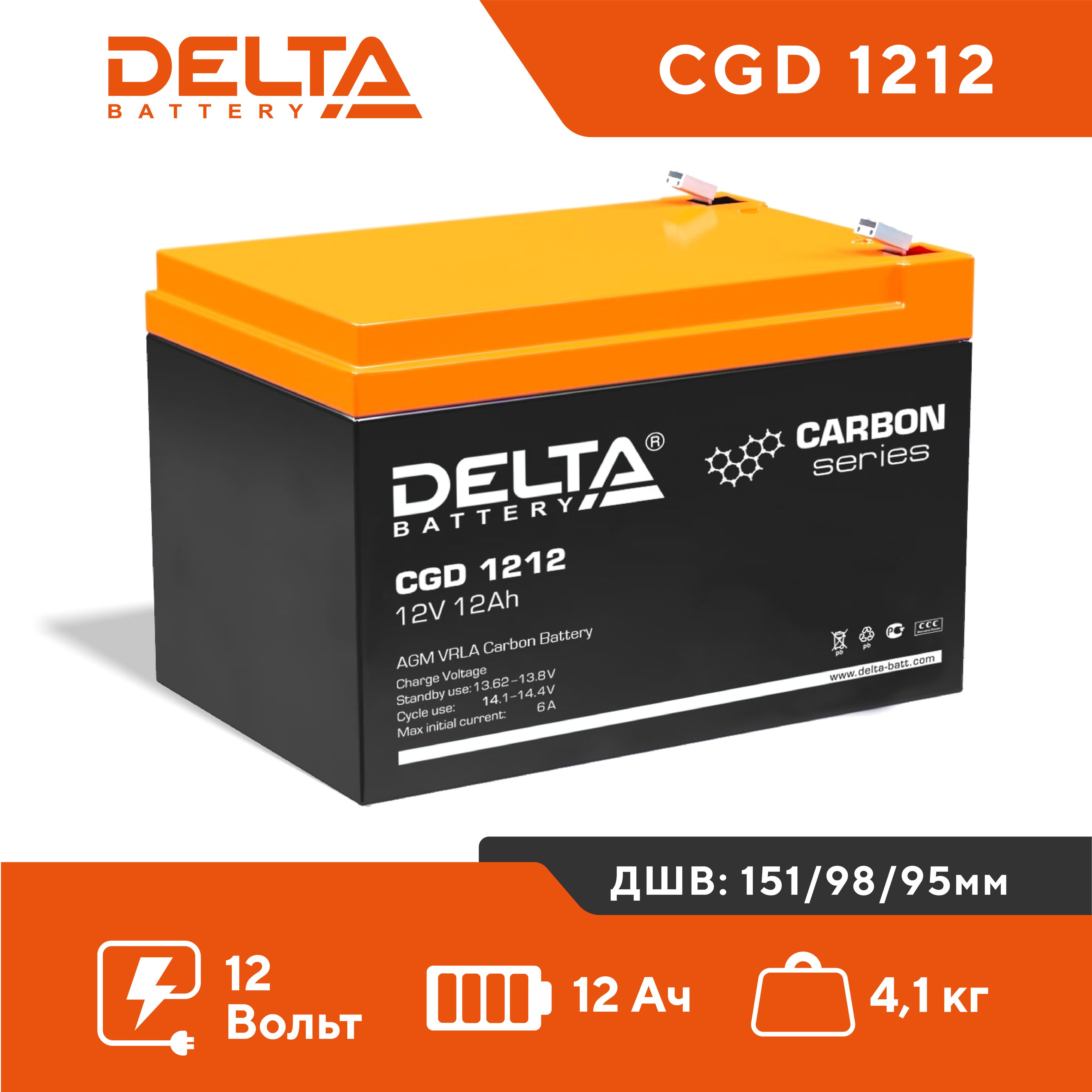 Аккумулятор Delta CGD 1212 990000₽