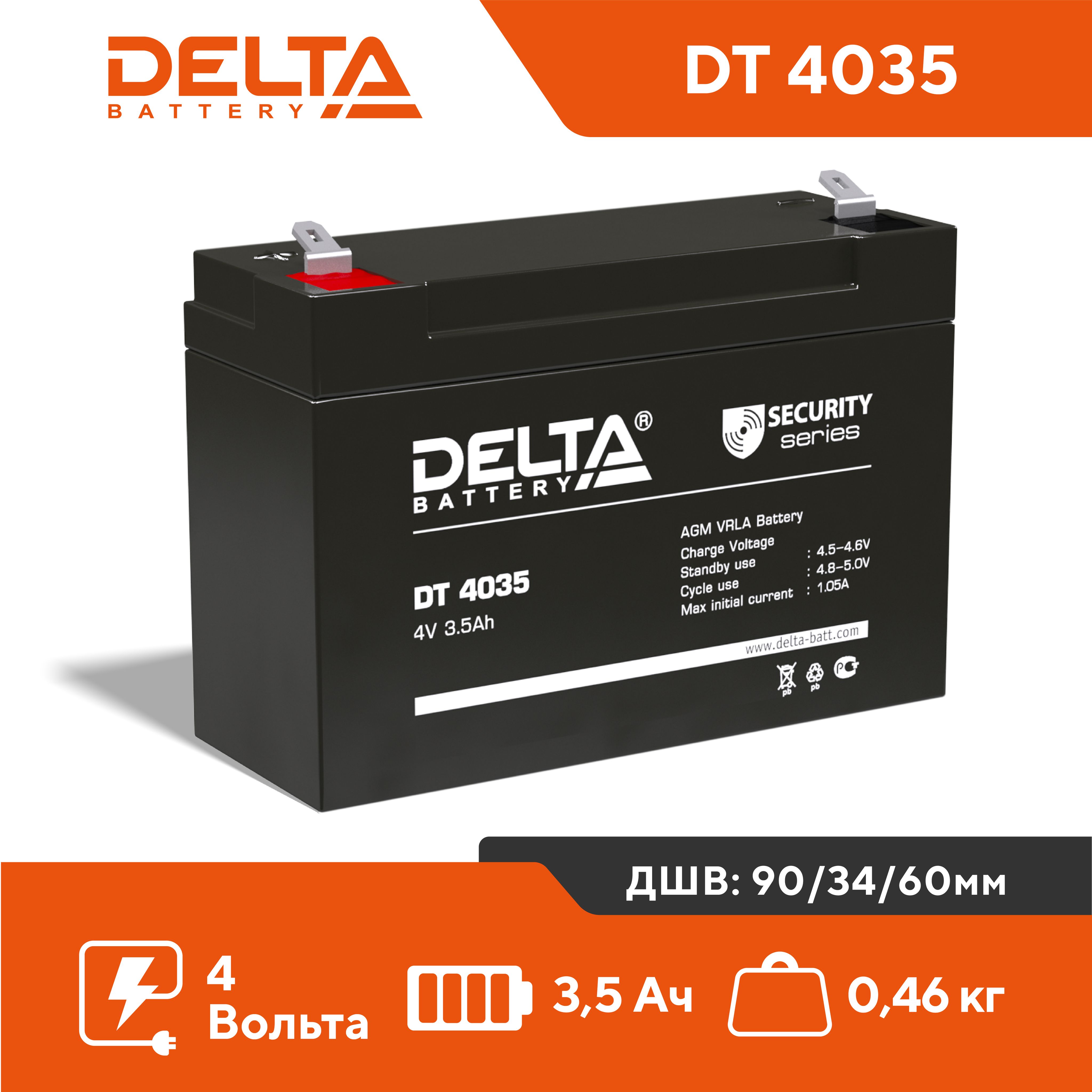 Аккумулятор Delta DT 4035 4V 1492₽