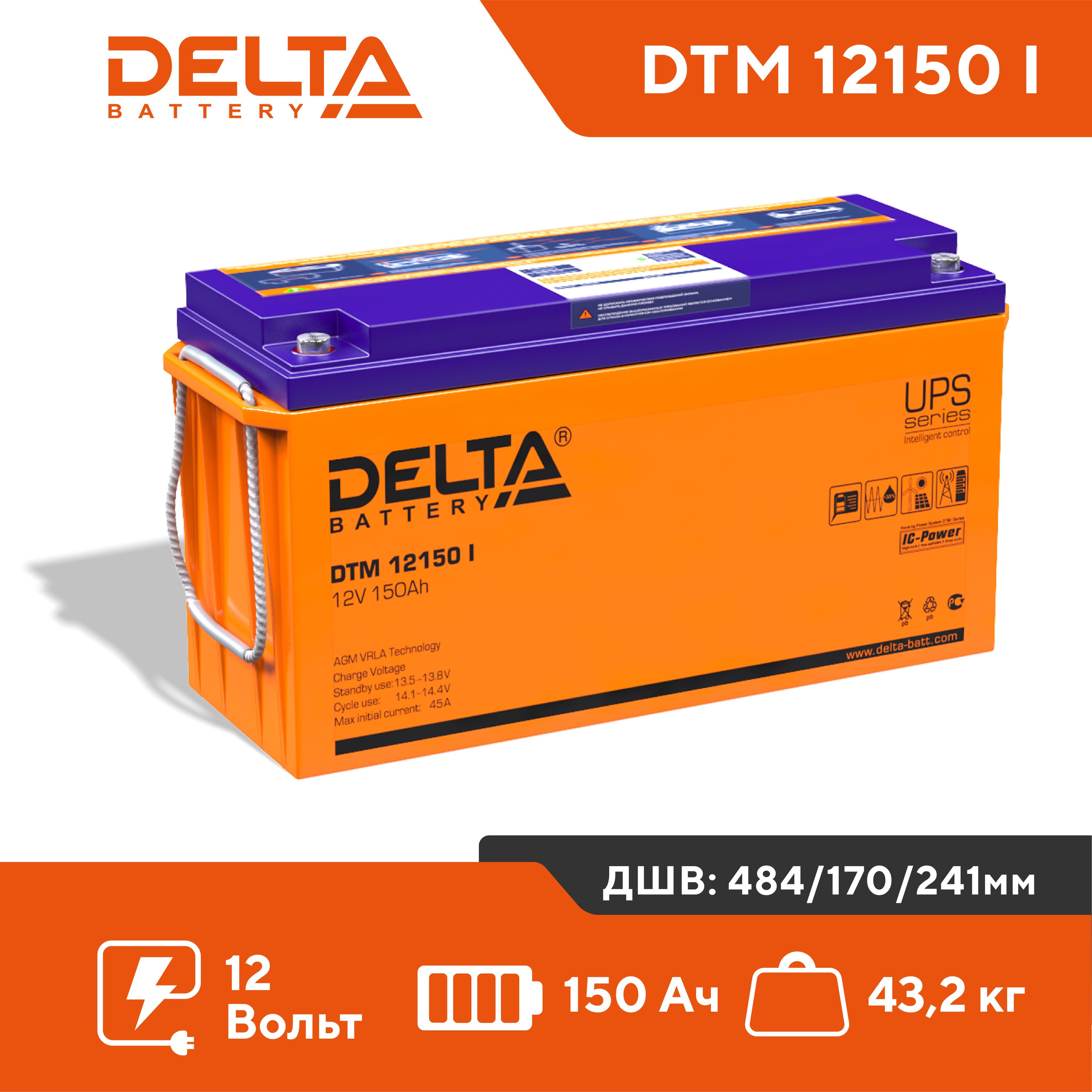 Аккумулятор Delta DTM 12150