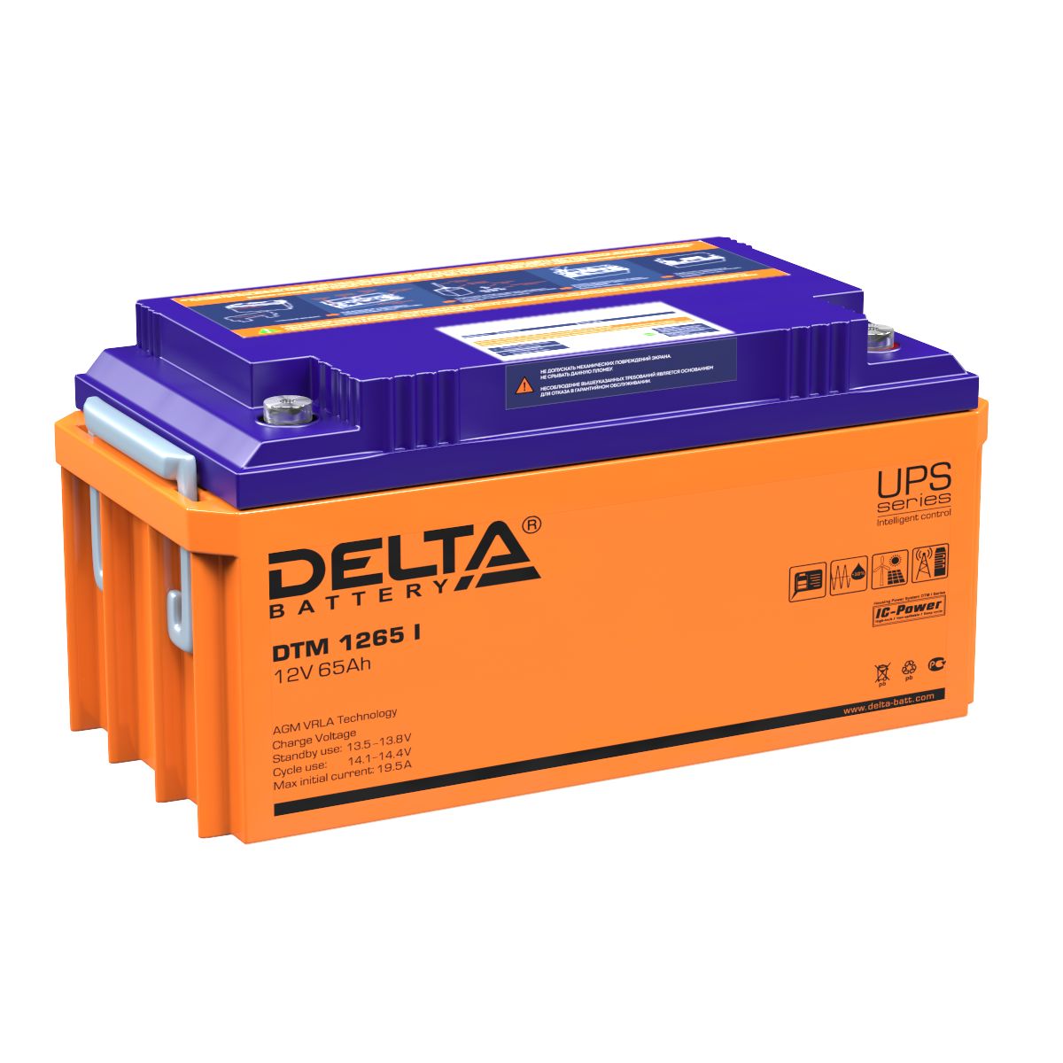 Аккумулятор для ИБП DELTA BATTERY DTM_I 65 А/ч 12 В (DTM 1265 I)