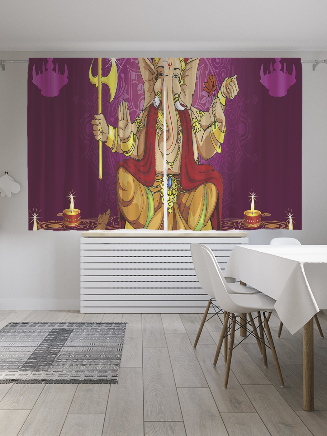 

Классические шторы JoyArty "Векторный Ганеша", серия Oxford DeLux, 2 полотна 145x180 см, Векторный Ганеша