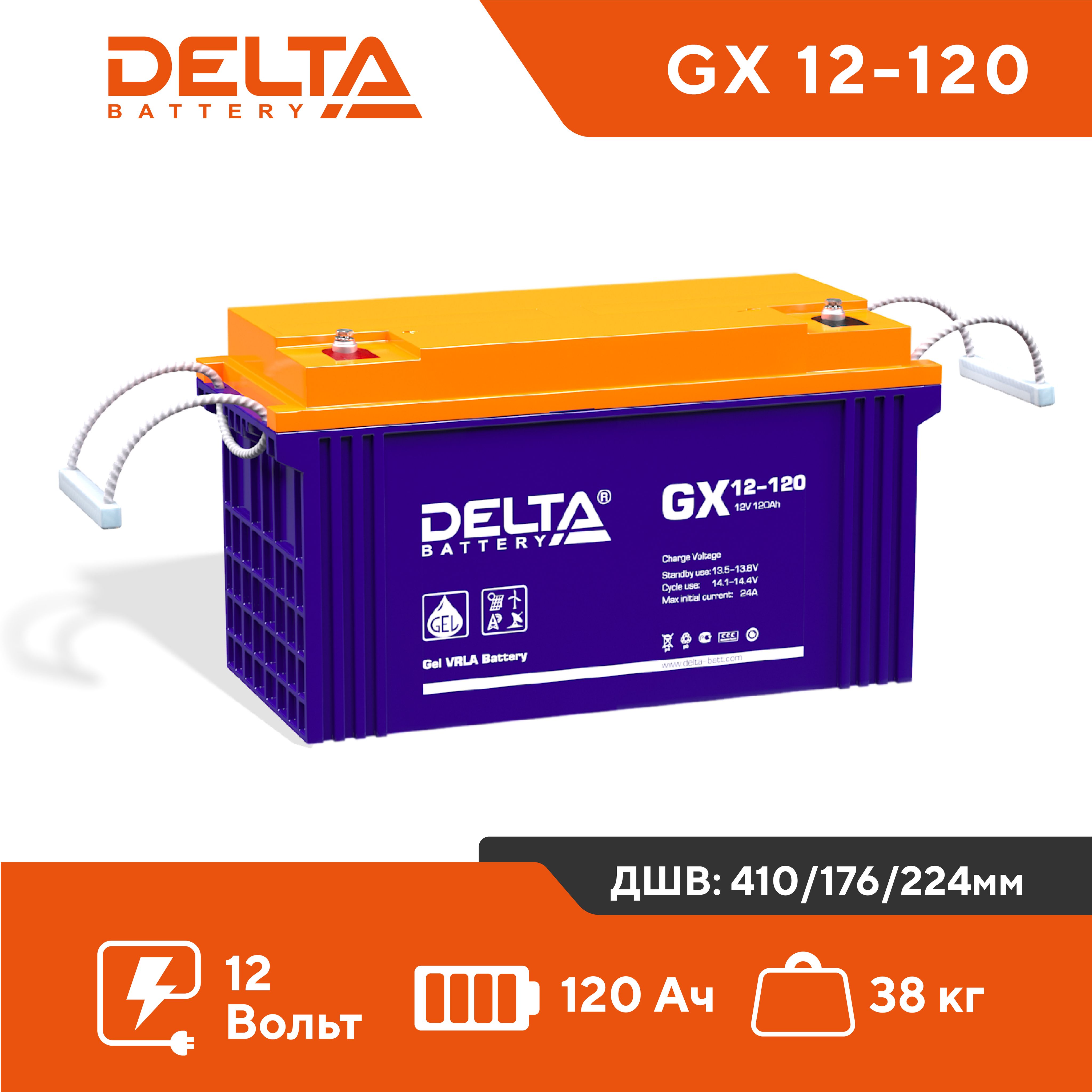 Аккумулятор для ИБП DELTA BATTERY GX 120 А/ч 12 В (GX 12-120)