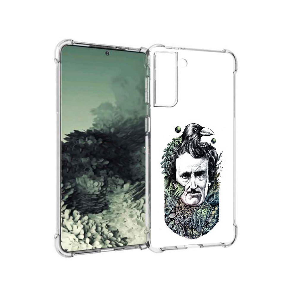 

Чехол MyPads Tocco для Samsung Galaxy S21+ Эдгар Аллан с вороном (PT157355.533.203), Прозрачный, Tocco