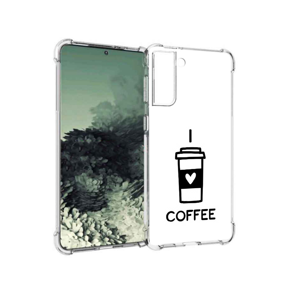 

Чехол MyPads Tocco для Samsung Galaxy S21+ Я люблю кофе (PT157355.533.206), Прозрачный, Tocco