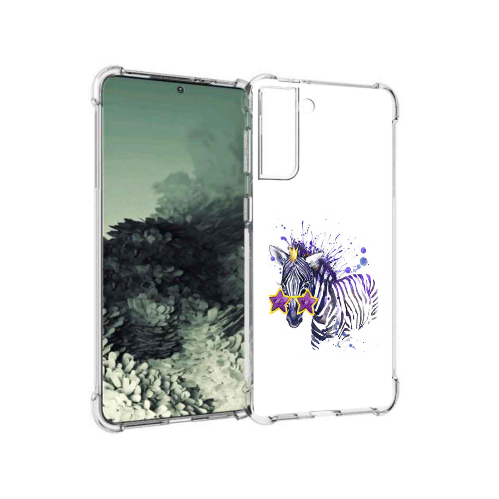 

Чехол MyPads Tocco для Samsung Galaxy S21+ акварельная зебра (PT157355.533.215), Прозрачный, Tocco