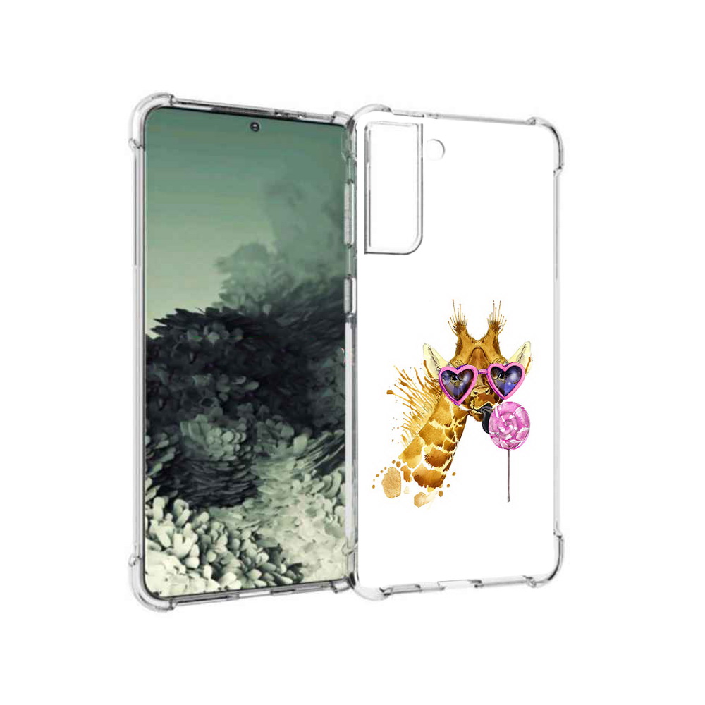 

Чехол MyPads Tocco для Samsung Galaxy S21+ акварельный жираф (PT157355.533.217), Прозрачный, Tocco