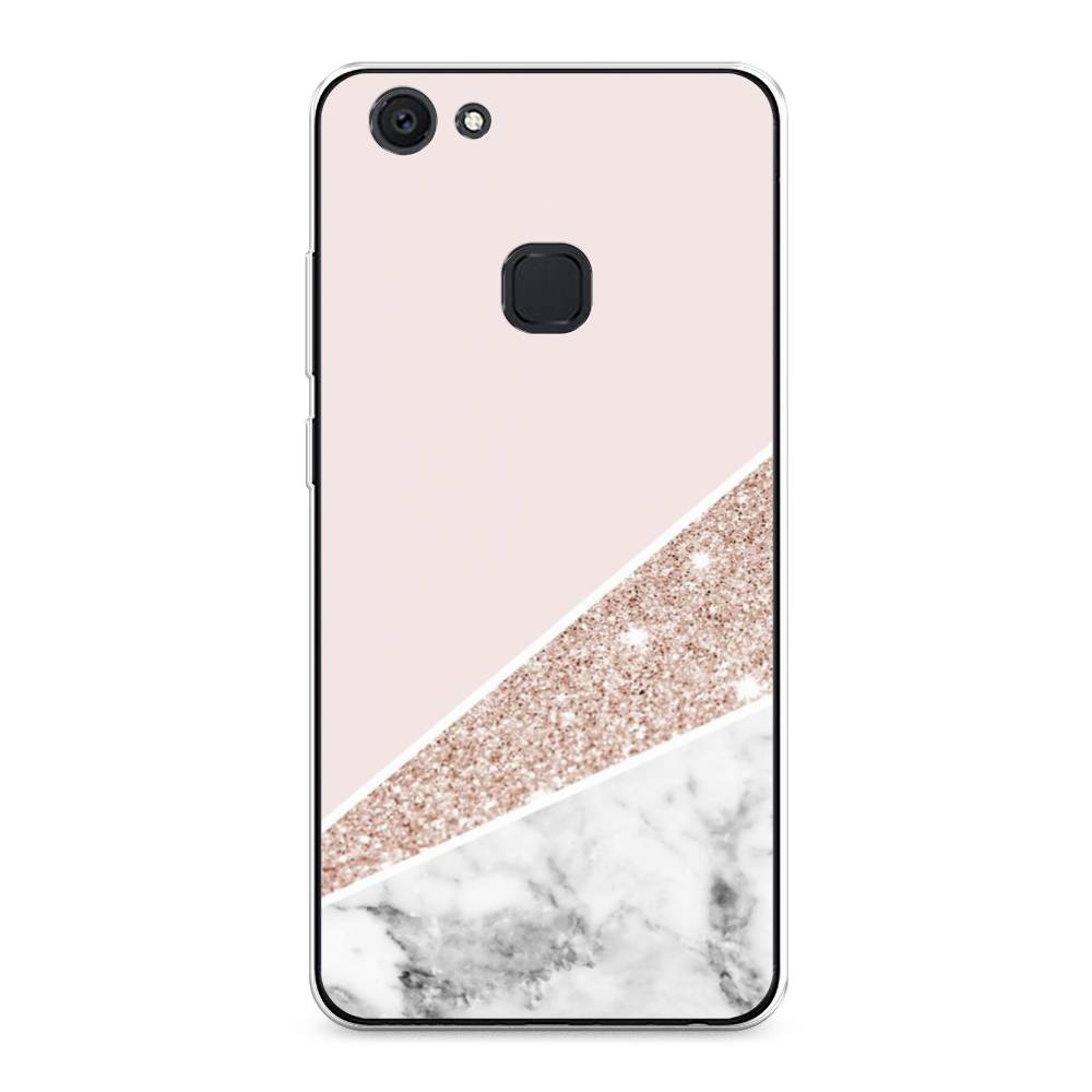 

Чехол на Vivo V7 Plus "Блестящий розовый мрамор", 260750-3