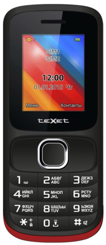 

Мобильный телефон teXet TM-125 Black/Red, TM-125