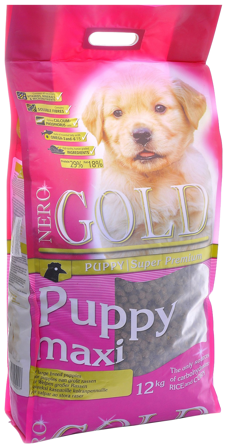 фото Сухой корм для щенков nero gold puppy maxi, для крупных пород, курица и рис, 18кг