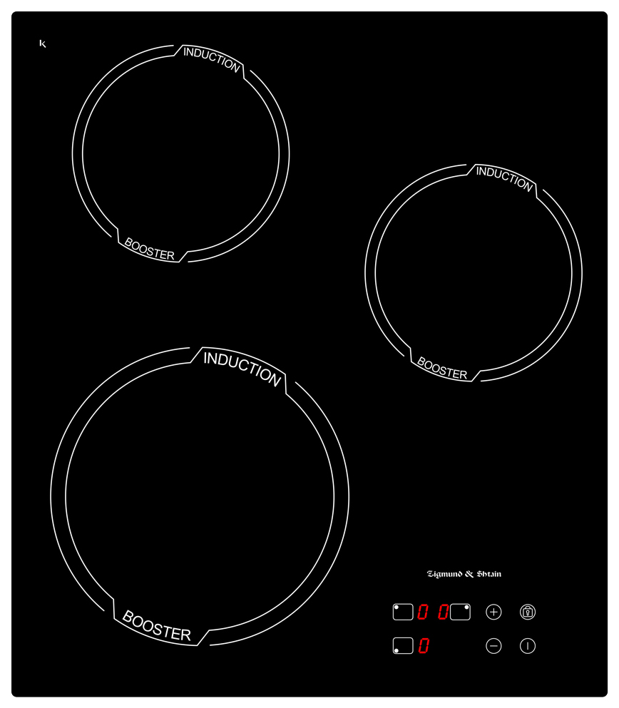 фото Встраиваемая варочная панель индукционная zigmund & shtain cis 029.45 bx black