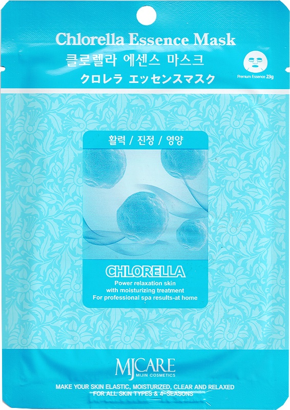 Маска для лица Mijin Chlorella Essence Mask 23 г now chlorella 500 мг 200 таблеток хлорелла водоросль