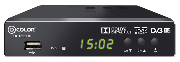 фото Dvb-t2 приставка d-color dc1502hd black