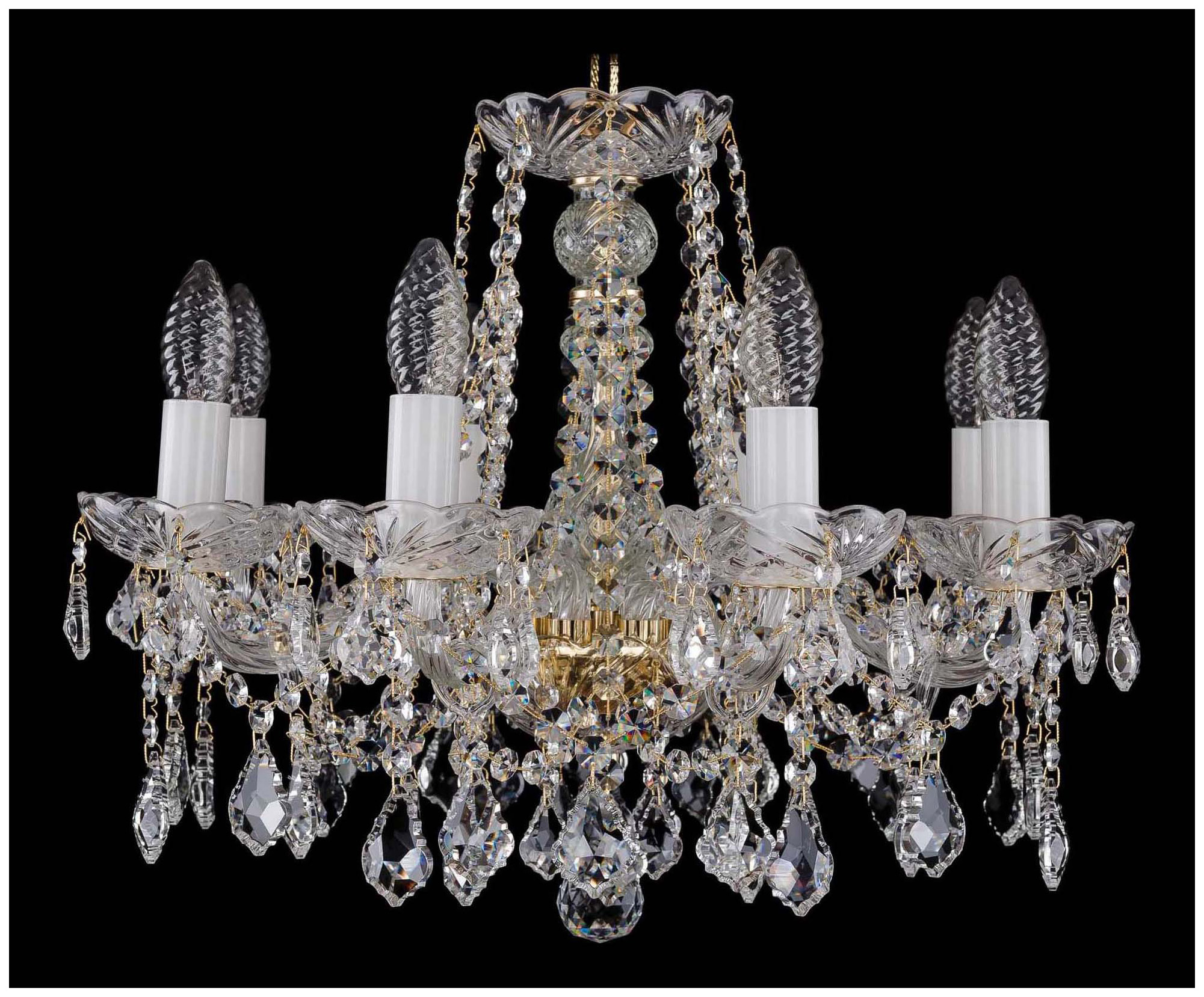 фото Люстра подвесная bohemia ivele crystal 1413/8/165/g/leafs