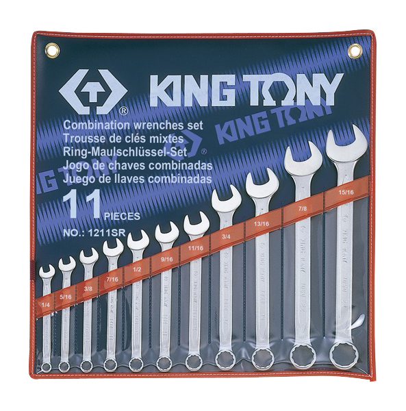 фото Набор комбинированных ключей king tony 1/4"-15/16", 11 предметов 1211sr