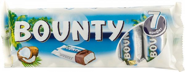 фото Шоколадный батончик bounty 193 г 7 штук