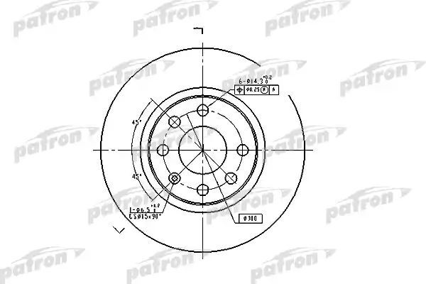 фото Тормозной диск patron pbd1625