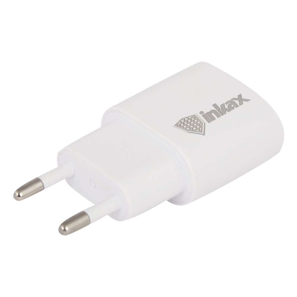 фото Сетевое зарядное устройство inkax cd-08, 1xusb, 2,1 a, (0l-00038524) white