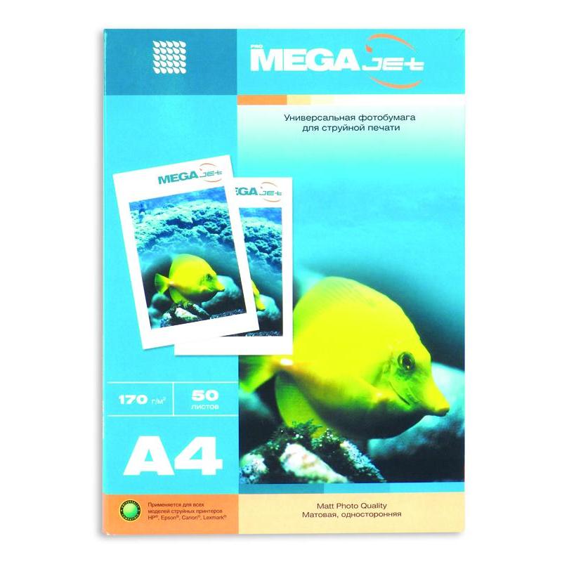 

Бумага для струйной печати ProMEGA 47003 Mega Jet, матовая, А4, 170 г/м2, 50 листов, Белый