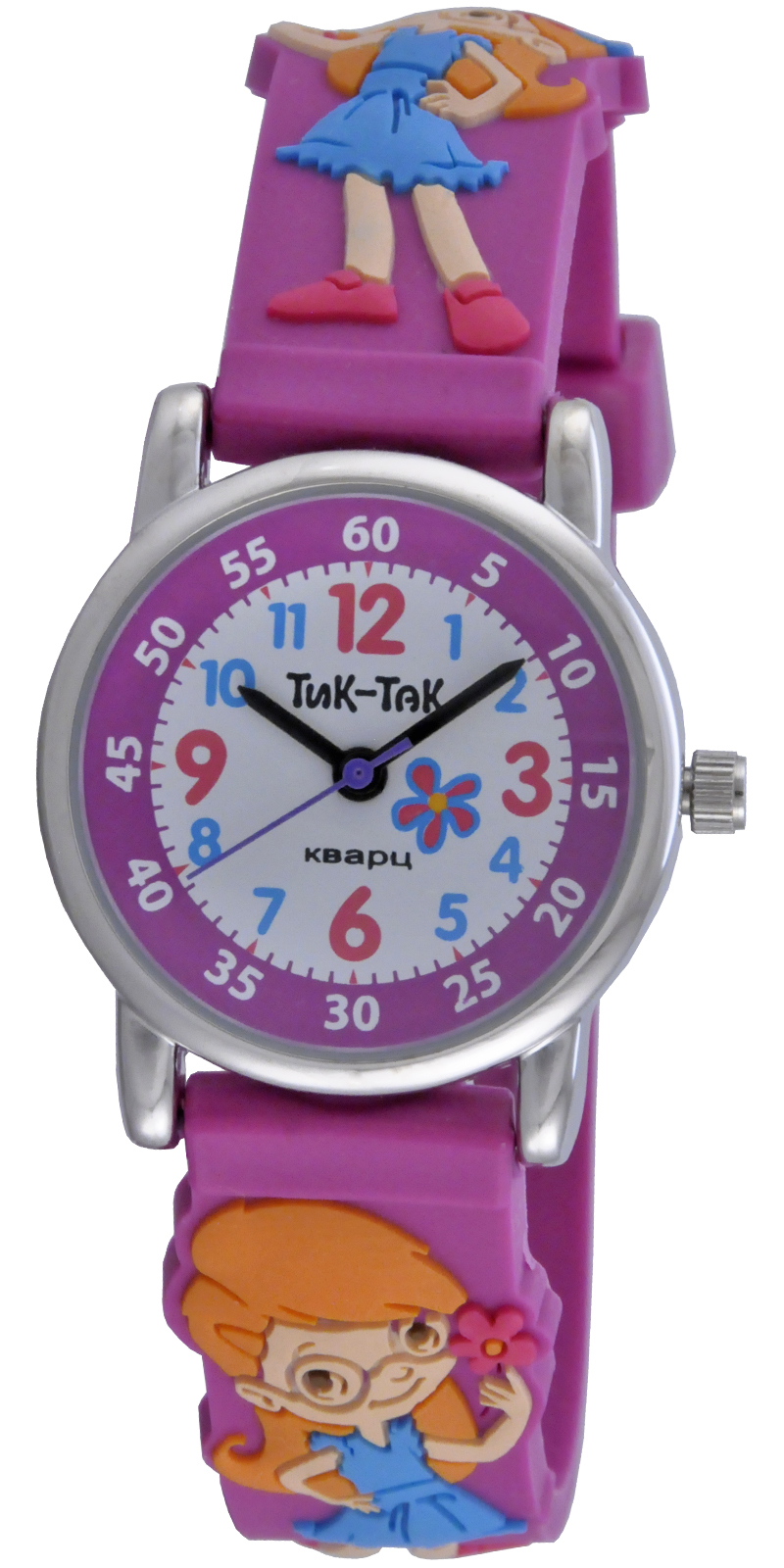 Детские наручные часы Тик-Так Н101-2 девочка с цветами