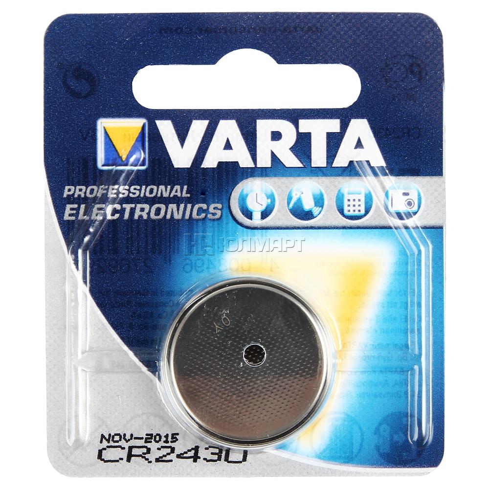 Батарейка Varta CR2430 1шт батарейка perfeo литий cr2430 5 шт блистер 30 007 018