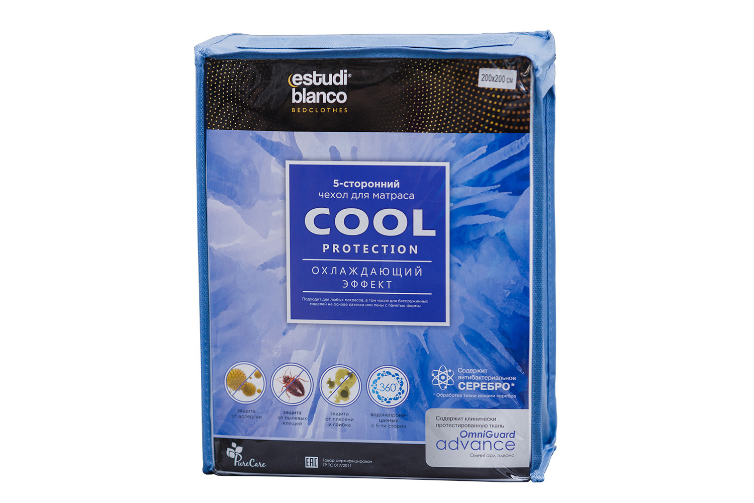 фото Чехол для матраса натяжной estudi blanco cool protection 120х200 см