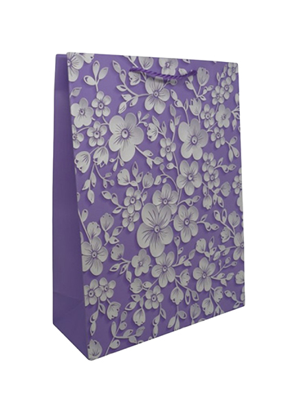 

Пакет подарочный ламинированный "Цветы", цвет: D-фиолетовый, 40x30x12 см, арт. BK961