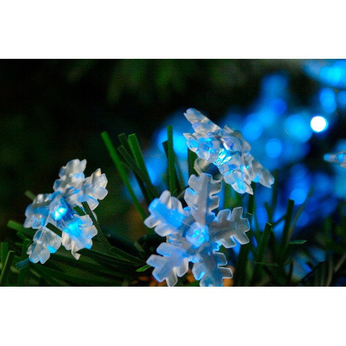 Световая гирлянда новогодняя Морозко Снежинка Э041003 7 м голубой