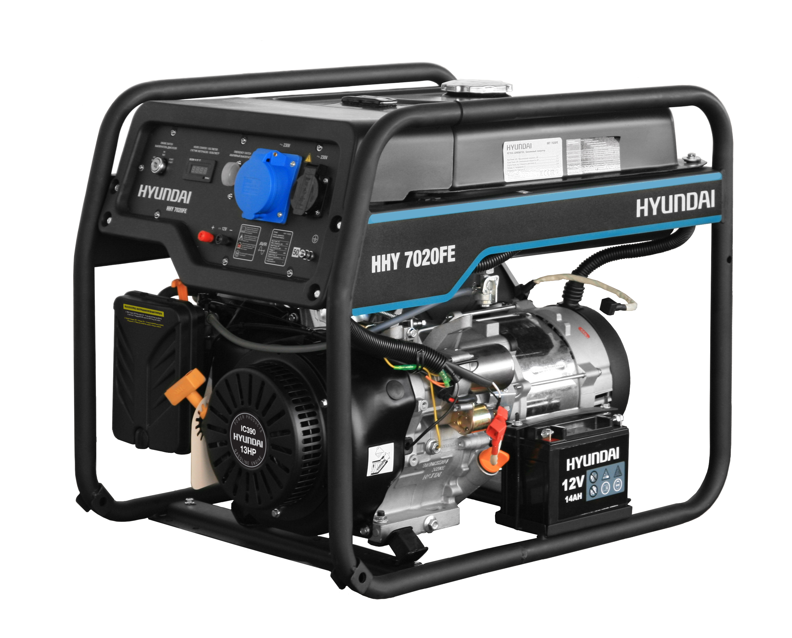 Бензиновый генератор Hyundai HHY 7020FE предпусковой подогреватель для hyundai hd65 с двигателем d4dd старт