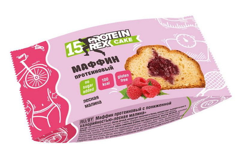 фото Протеиновый маффин proteinrex 40 г лесная малина