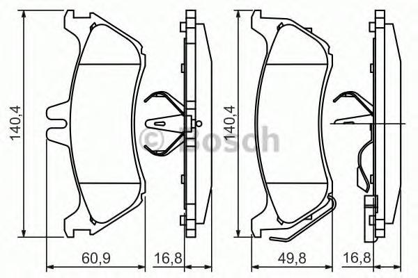 

Комплект тормозных колодок BOSCH 0986424708
