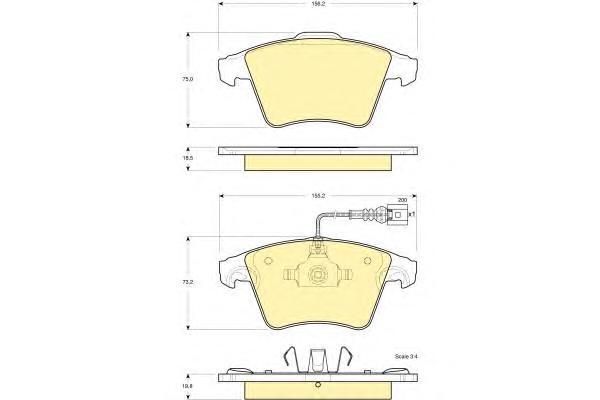 

Комплект тормозных колодок Girling 6115552