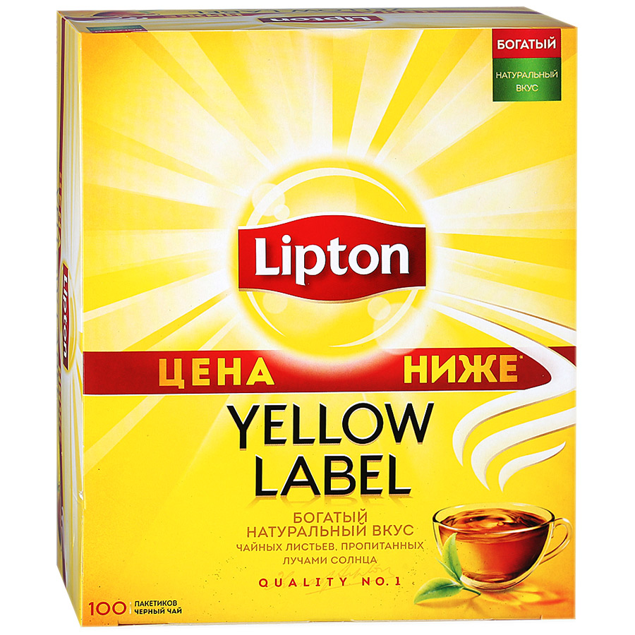 фото Чай lipton yellow label 100 пакетиков