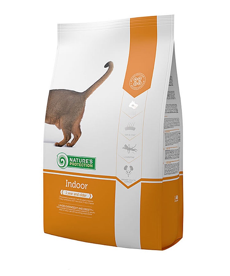 фото Сухой корм для кошек nature’s protection indoor, для домашних, домашняя птица, 18кг