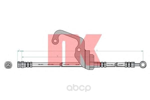 фото Шланг тормозной системы nk 853465 передний левый