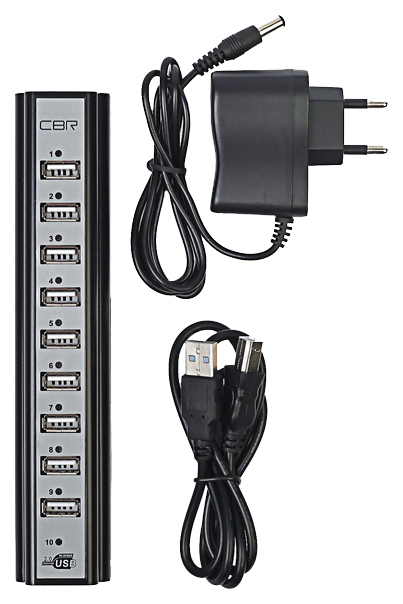 Разветвитель для компьютера CBR CH 310 USB 10-ports Black