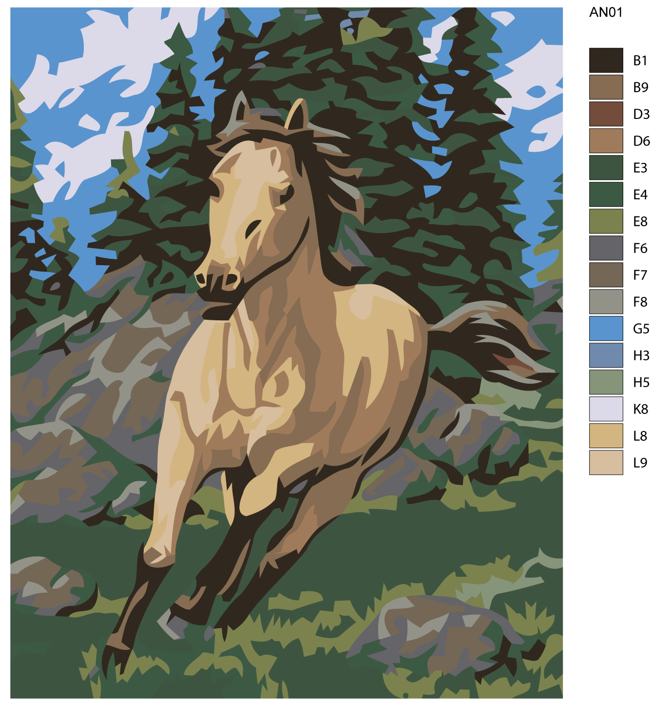 

Картина по номерам, 40 x 50, KRYM-AN01, KRYM-AN01
