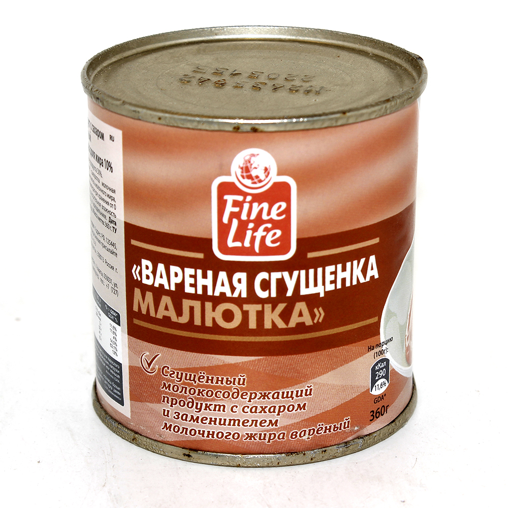 

Продукт Fine Life вареная сгущенка малютка 360 г