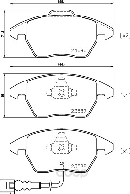 

Колодки тормозные дисковые, комплект Hella 8DB355023-161