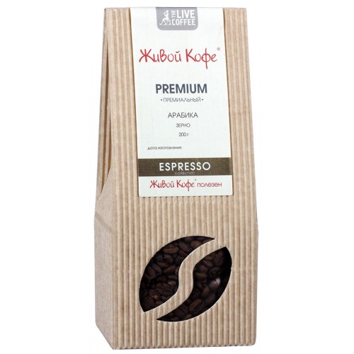 

Кофе в зернах Живой Кофе эспрессо premium 200 г