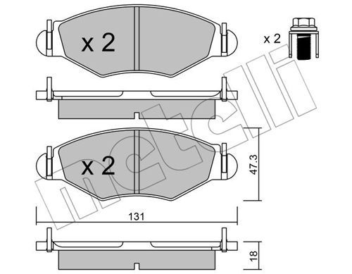 

Тормозные колодки METELLI дисковые 2202540