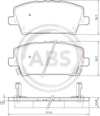 

Тормозные колодки дисковые ABS 37529