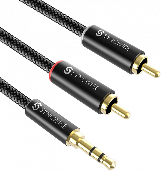 

Кабель Syncwire 2RCA - Jack 3.5 1,8м Black (SW-RC151), SW-RC151