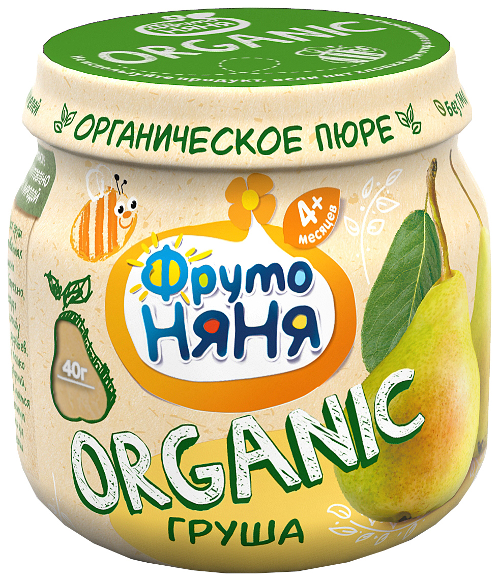 

Пюре фруктовое ФрутоНяня Organic Груша с 4 мес. 80 г, 1 шт., Груша Organic