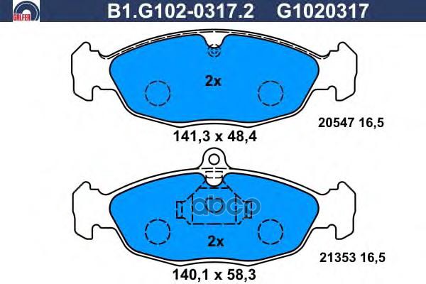 

Комплект тормозных колодок GALFER B1G10203172