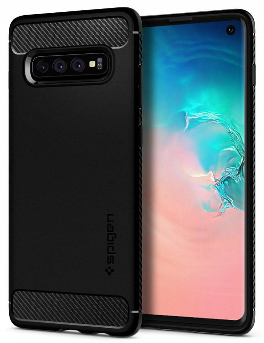 

Чехол Spigen Rugged Armor (605CS25800) для Samsung Galaxy S10 (Black), Черный