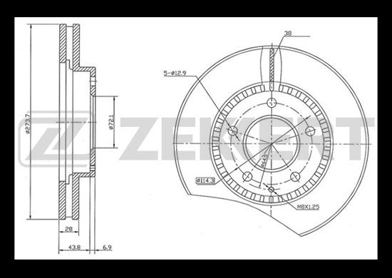 фото Тормозной диск zekkert bs-5218