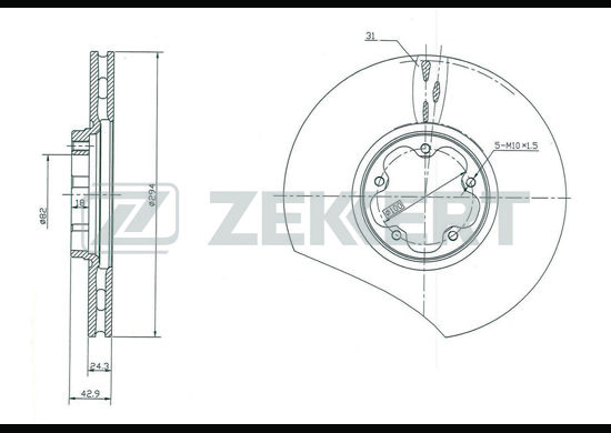 фото Тормозной диск zekkert bs-5347