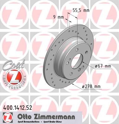 фото Тормозной диск zimmermann 400141252